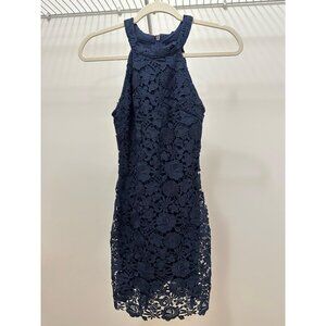 LuLu's Navy Lace-knit Cocktail Dress, size XS